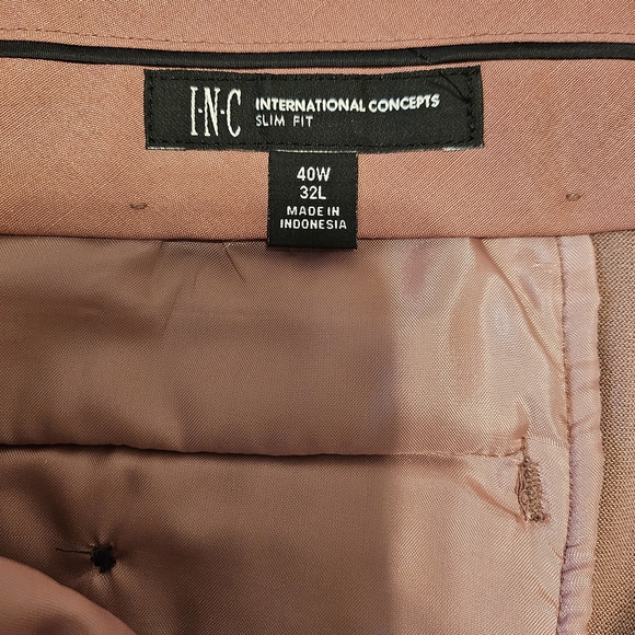 Men's I.N.C. Velvet Blazer and Pants Set in Mauve - Picture 9 of 13